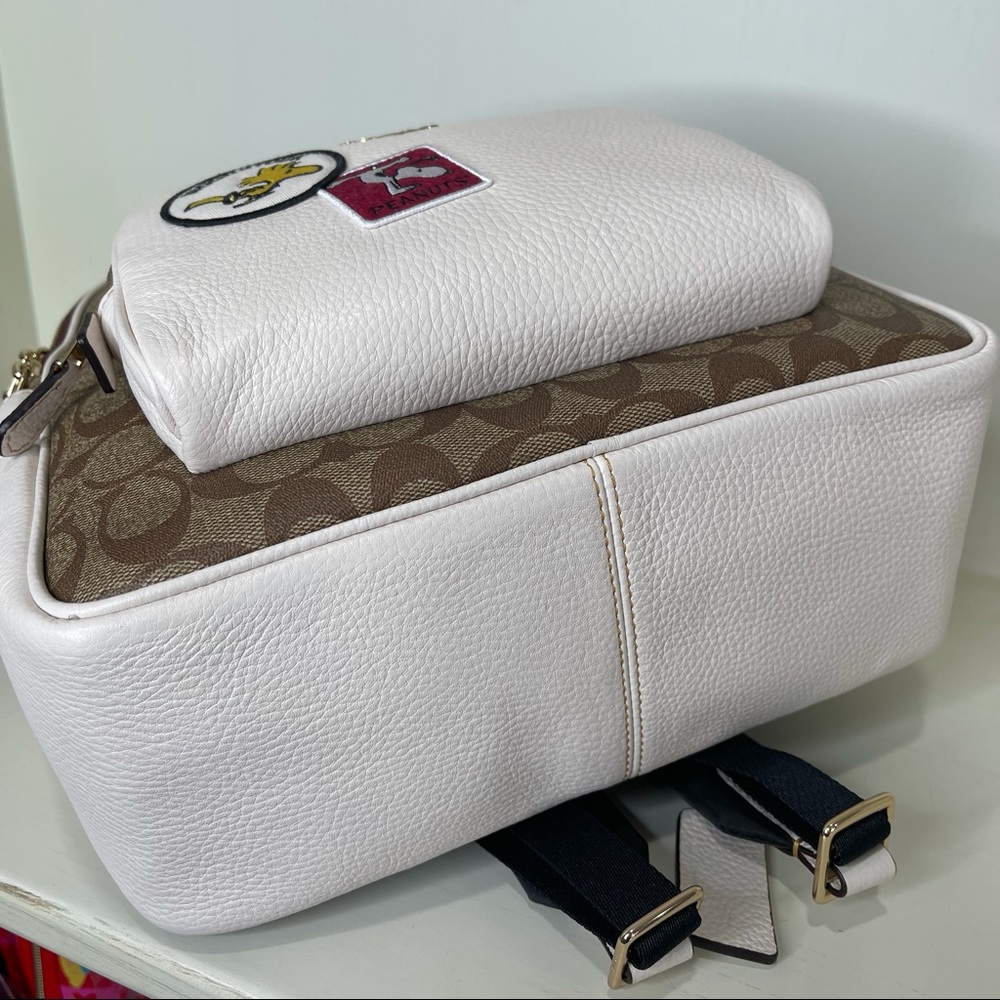 NEW! Coach X Peanuts Court Backpack Bag In Signature Varsity Patches - Picture 8 of 8